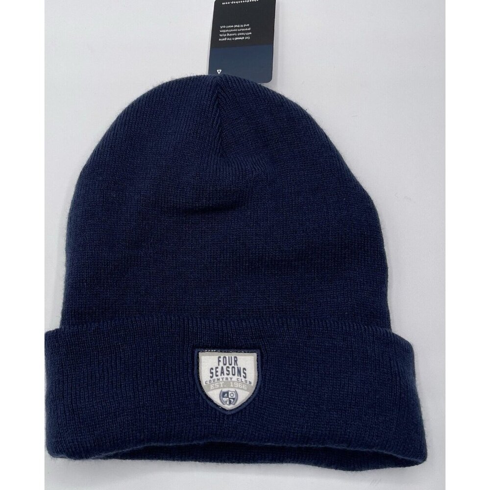 Four Seasons Country Club Beanie Blue Fleece Lined Logo